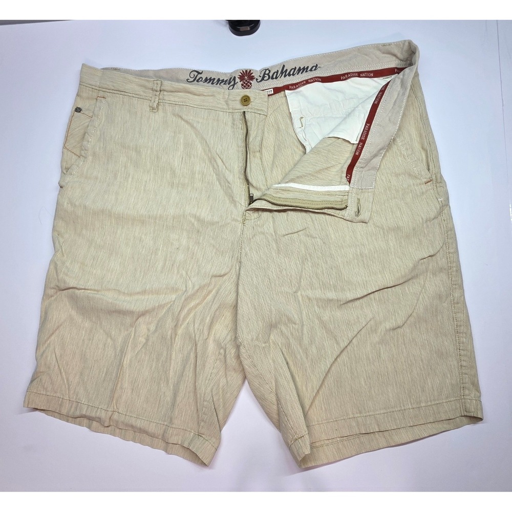 Tommy Bahama Paradise Nation Linen Cotton Blend Shorts Beige Khaki Mens 38